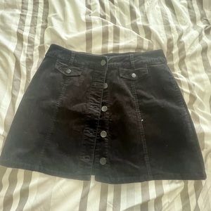 Button down corduroy skirt